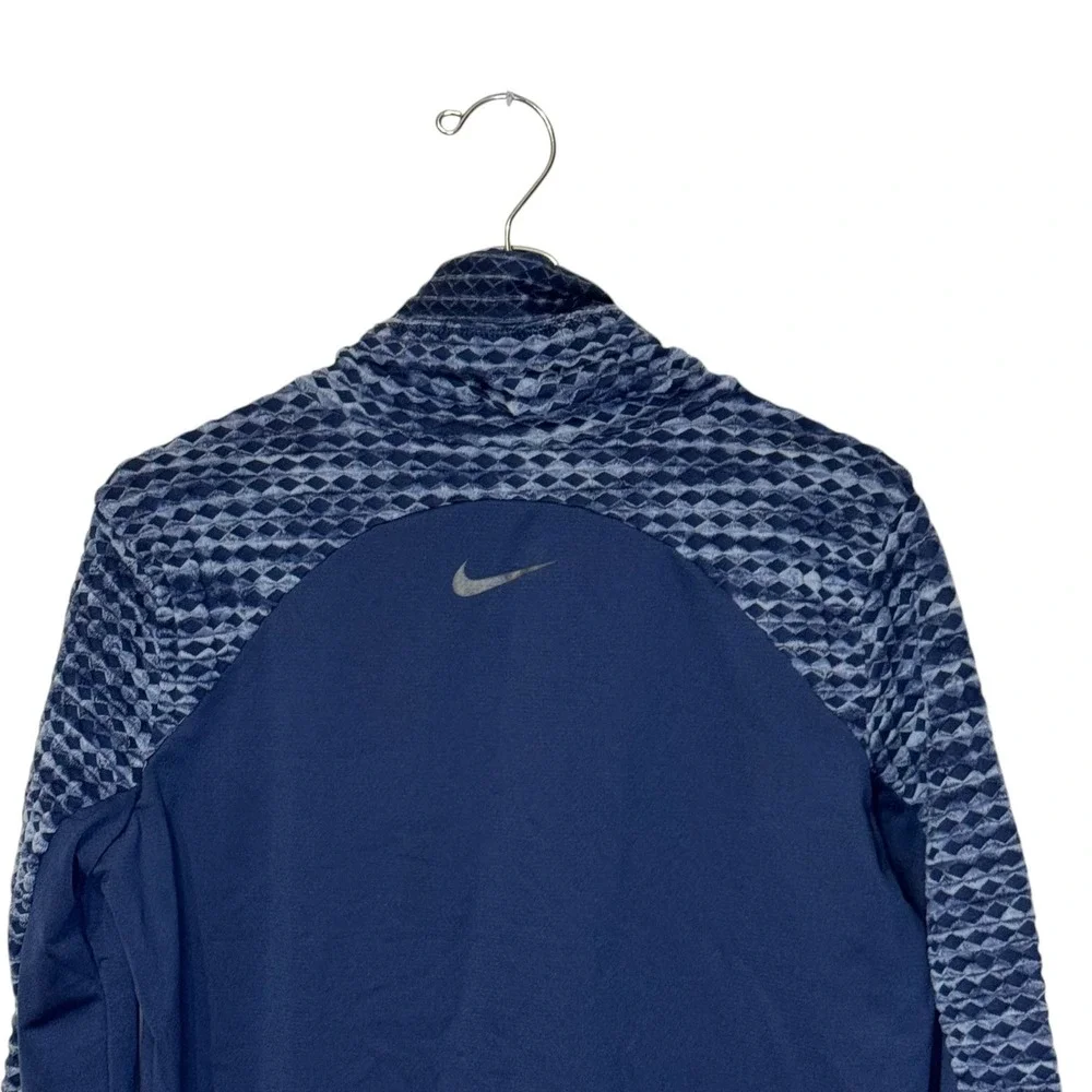Nike Pro Women Top Hyperwarm Turtleneck Workout Training Long Sleeve Blue Medium